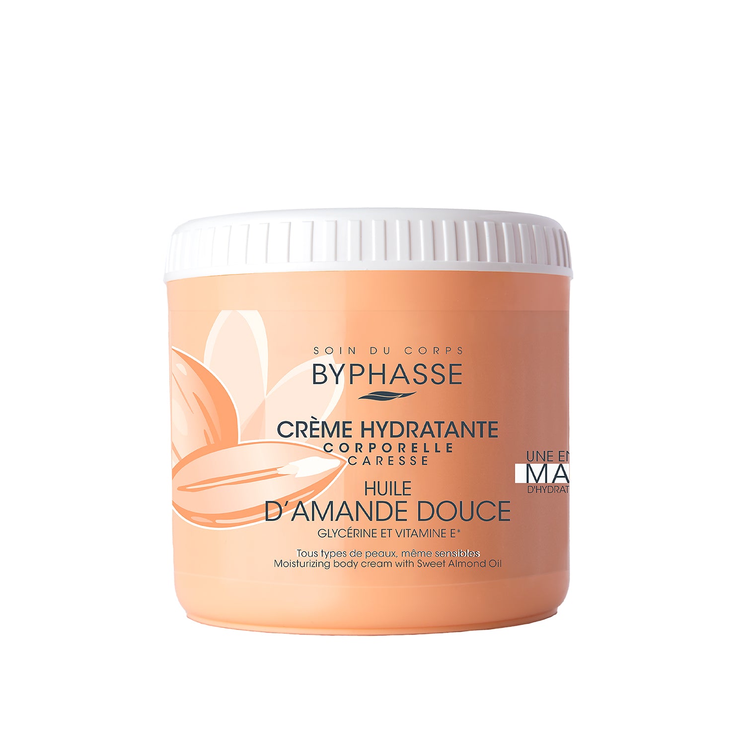 Byphasse Caresse Moisturizing Body Cream 500ML Sweet Almond Oil