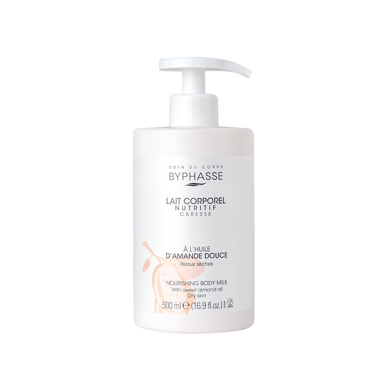 Byphasse Nourishing Body Milk 500ML (Pump) Sweet Almond Oil