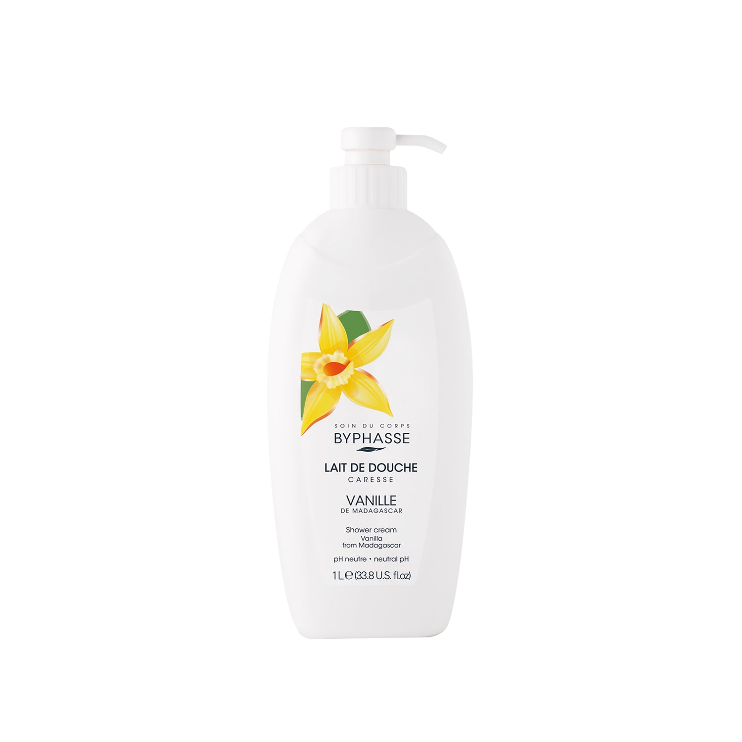 Byphasse Caresse Shower Cream 1L Vanilla Flower