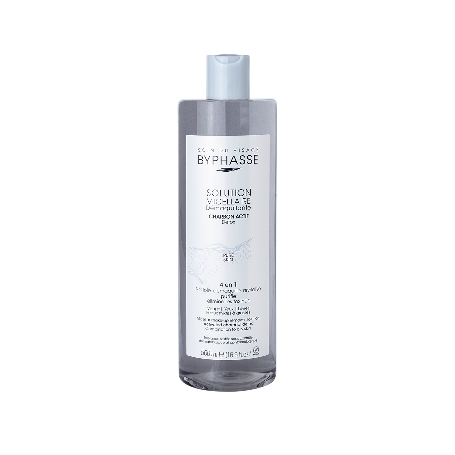 Byphasse Micellar Make-Up Remover Solution 500ML Activated Charcoal Detox