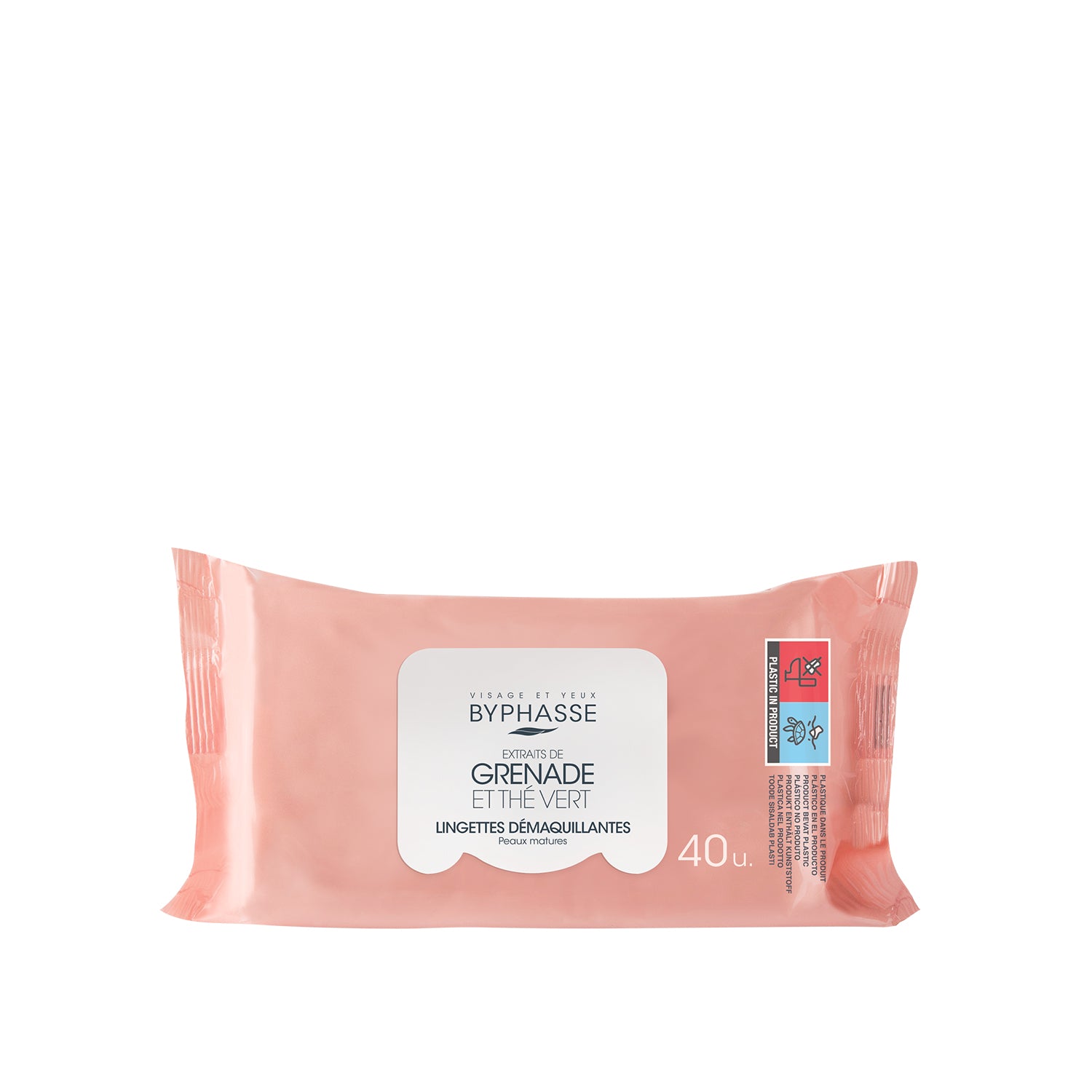 Byphasse Make Up Remover Wipes 40U Pomegranate and Green Tea Extracts