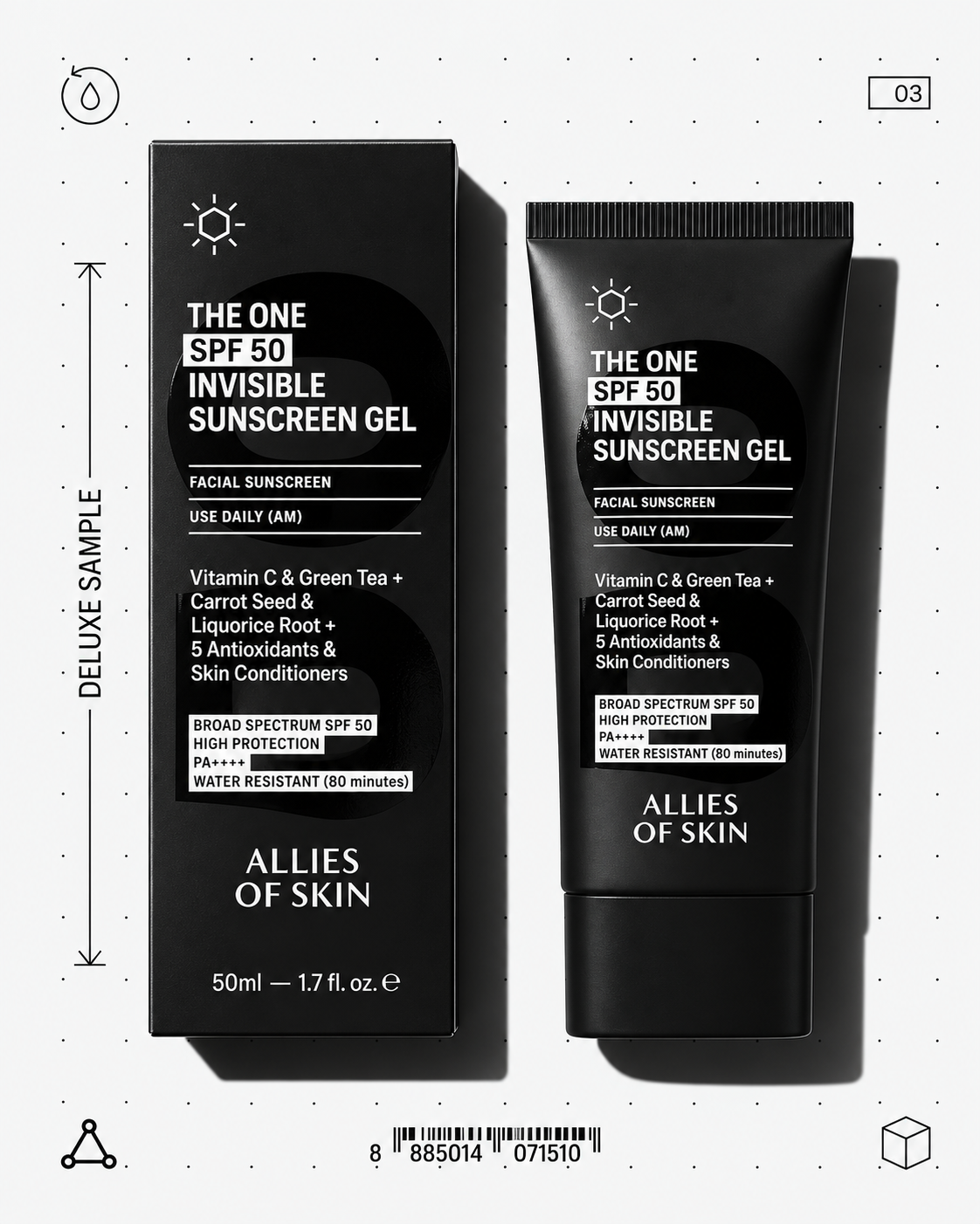 Allies Of Skin Deluxe The One SPF 50 Invisible Sunscreen Gel