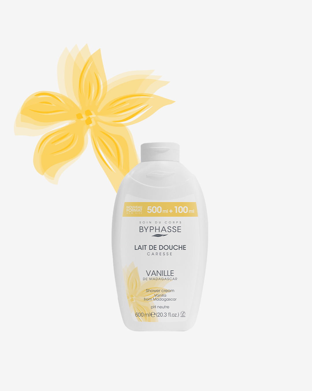 Byphasse Caresse Shower Cream 600ML Vanilla Flower