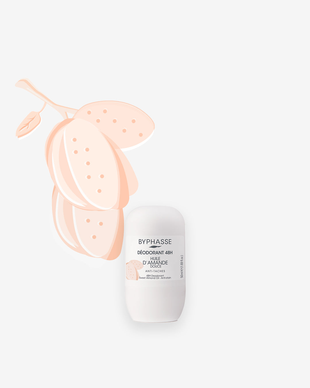 Byphasse 48H Deodorant Roll-On 50ML Sweet Almond