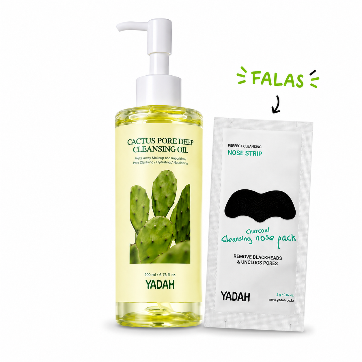 Yadah Cactus Pore Deep Cleansing Oil + Charcoal Cleansing Nose Pack