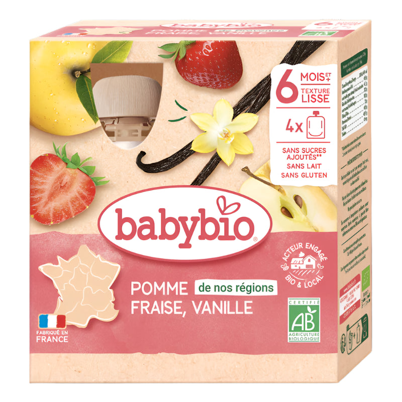 Babybio Apple, Strawberry & Vanilla Pouch